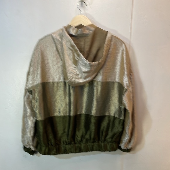 ZARA Shimmering 3 Tone Zip Front Light Jacket -XS-#0013 - Picture 2 of 8